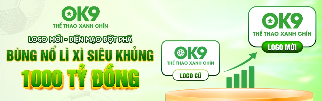 Banner Ok9 thể thao xanh chín
